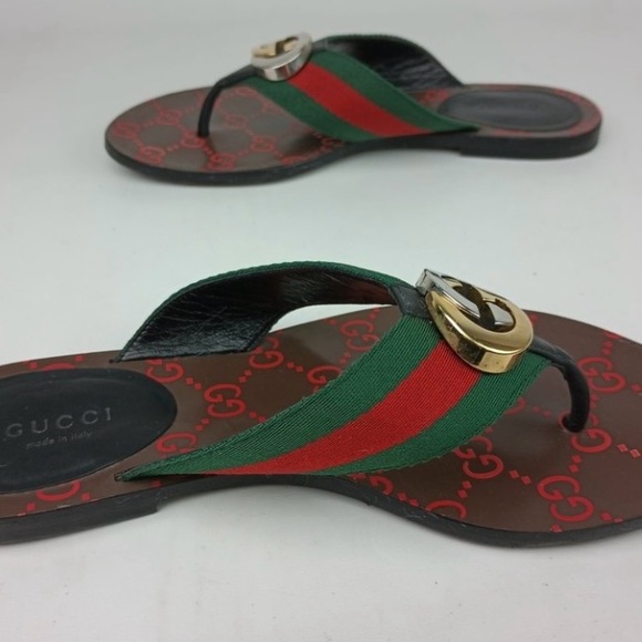 Gucci Kika GG Web Flip Flips size 36 - Picture 4 of 9